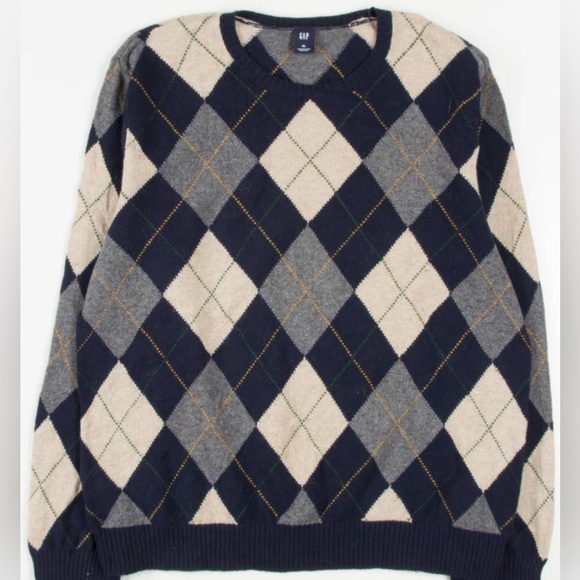 Vintage Gap Men’s Argyle Sweater (Size Medium) - Picture 1 of 4